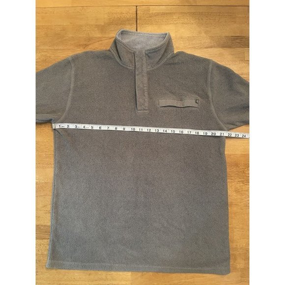 Free Fly Mens Pullover M Green Fleece Quarter Snap Mock Neck Sweatshirt Top - Picture 4 of 6